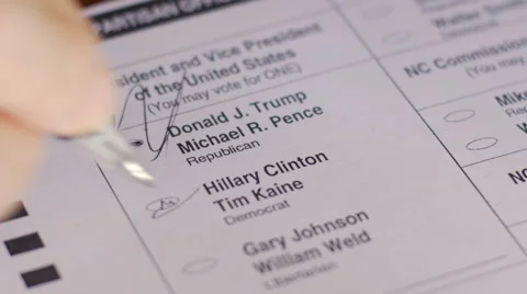 An undecided voter changes mind and votes for Hillary Clinton Stock Footage 67425932