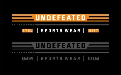 Undefeated vector typography for t-shirt. perfect for simple style Stock Illustration