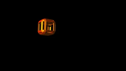 Undefined figure form bevel cube  moving black background 3d rendering Stock Footage 243083129