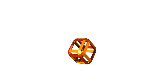 Undefined figure form bevel cube  moving white background 3d rendering Stock Footage 243083157