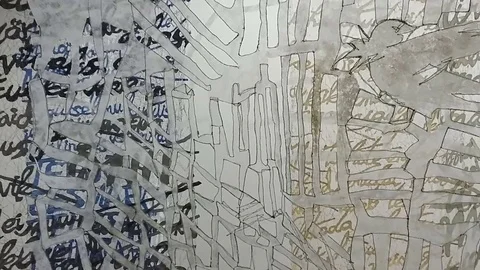 Undefined text with words.  Handwriting.  Abstract texture background. Stock Footage 70500349