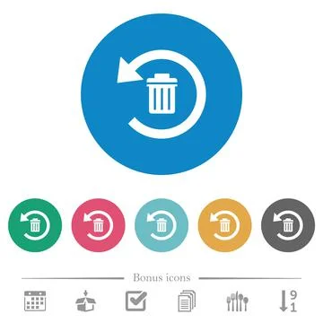 Undelete flat round icons Stock Illustration