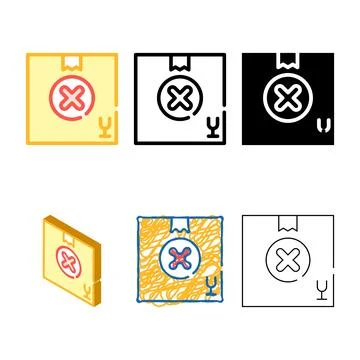Undelivered types package box color icon vector Stockillustratie
