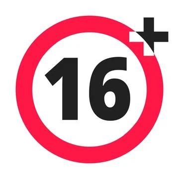 Under 16 forbidden round icon sign vector illustration. Stock Illustration