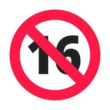 Under 16 forbidden round icon sign vector illustration. Stock Illustration
