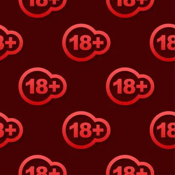 Under 18 sign warning symbol pattern. Eighteen plus. Censored business concept Stock Illustration