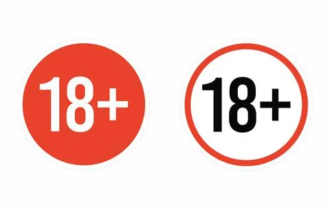 Under 18 sticker vector illustration. 18 plus adults only concept. Adults only Stock Illustration