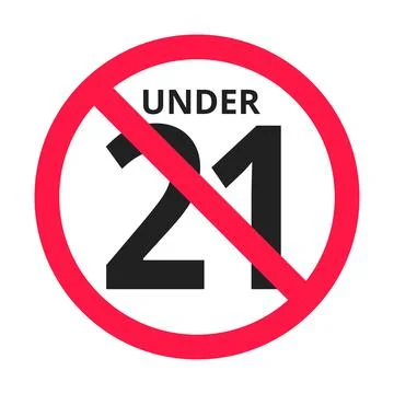 Under 21 forbidden round icon sign vector illustration. Stock Illustration