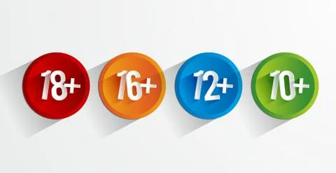 Under Age Restriction Buttons Illustrazione stock