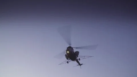 Under The Agriculture Helicopter Stock Footage 71246938