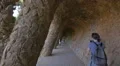 Under the arcade of stone columns in Park Guell, Barcelona 4k or 4k+ Resolution