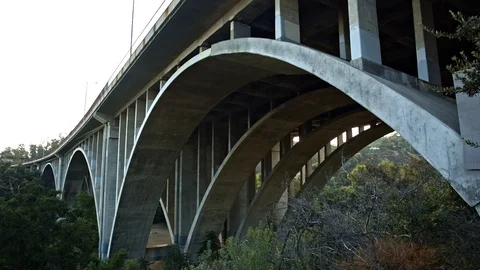 Under an Arching Bridge Stock Footage 83696083