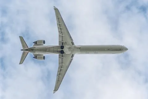 Under a big jet plane Stock Photos
