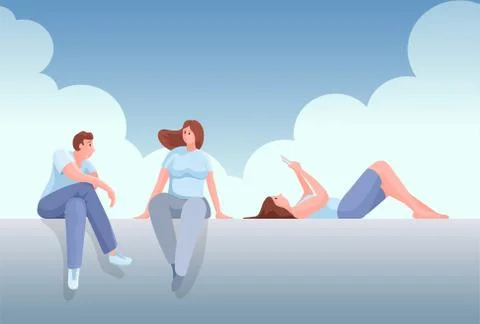 Under the blue sky Stock Illustration