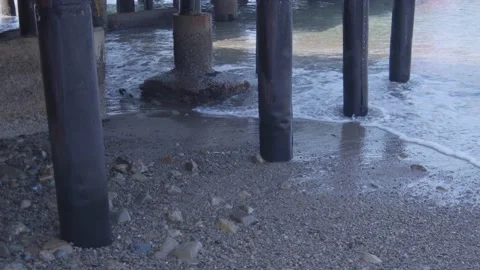 Under the Boardwalk with Waves Video stock 197446770