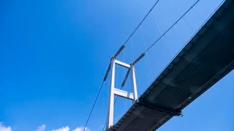 Under bosphorus bridge view Stock Photos