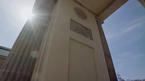 Under Brandenburg Gate slow motion Stock Footage 124364788