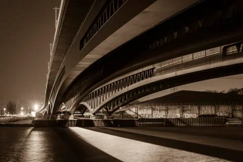 Under the Bridge, Bottom of a Bridge, Bridge Arches Stock Photos