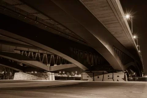 Under the Bridge, Bottom of a Bridge, Bridge Arches Stock Photos