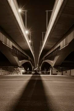 Under the Bridge, Bottom of a Bridge, Bridge Arches Stock Photos