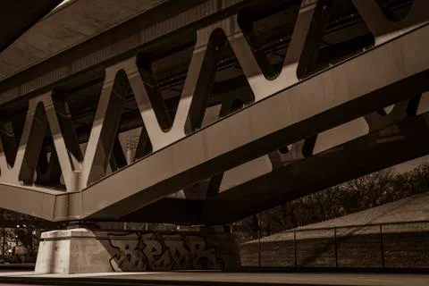 Under the Bridge, Bottom of a Bridge, Bridge Arches Stock Photos