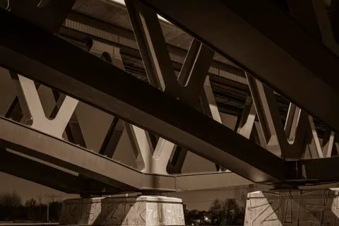 Under the Bridge, Bottom of a Bridge, Bridge Arches Stock Photos