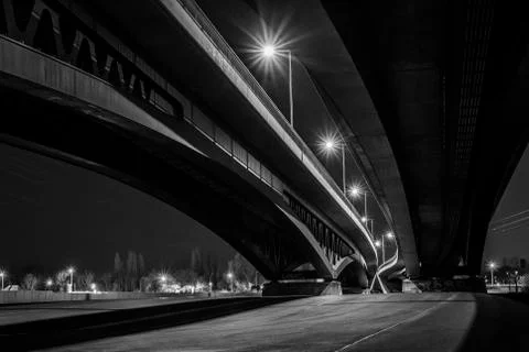 Under the Bridge, Bottom of a Bridge, Bridge Arches Stock Photos