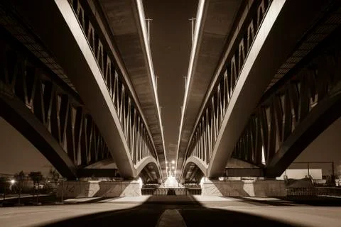 Under the Bridge, Bottom of a Bridge, Bridge Arches Stock Photos
