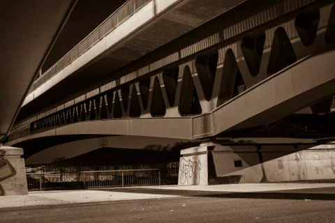 Under the Bridge, Bottom of a Bridge, Bridge Arches Stock Photos