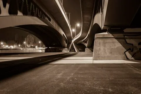 Under the Bridge, Bottom of a Bridge, Bridge Arches Stock Photos