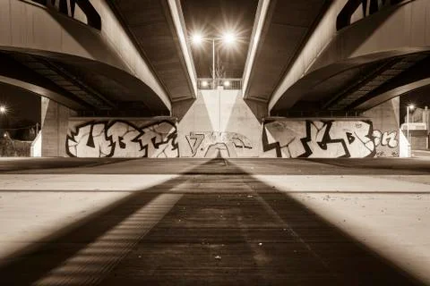 Under the Bridge, Bottom of a Bridge, Bridge Arches Stock Photos