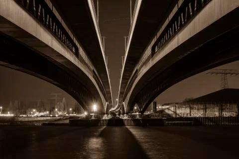 Under the Bridge, Bottom of a Bridge, Bridge Arches Stock Photos
