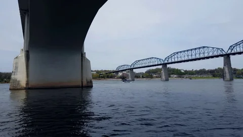 Under a bridge over the river (color graded version) Видео 74017193