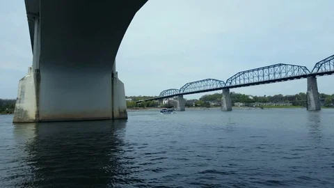 Under a bridge over the river 스톡 동영상 74017190