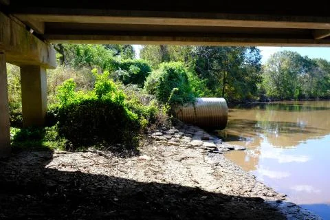 Under The Bridge Pipe 2 Stock Photos