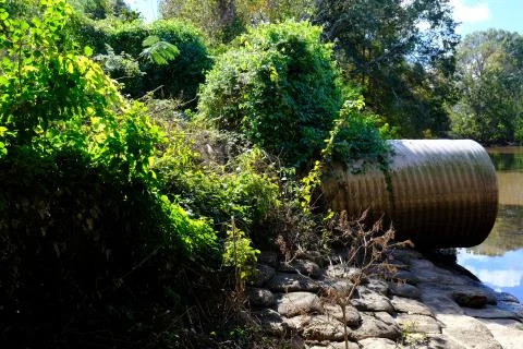 Under The Bridge Pipe 3 Stock Photos