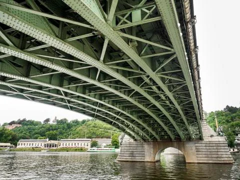 Under the bridge in Prague Stock Photos