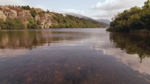 Under Bridge Reveal of Lake Stock Footage 171870428