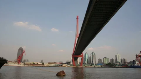 Under a bridge in Shanghai Stock Footage 52456633