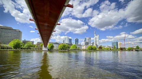 Under the Bridge Skyline Stock Footage 98499190
