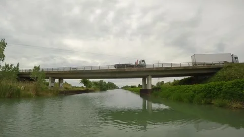 Under the bridge through the canal Stock-Footage 241501087