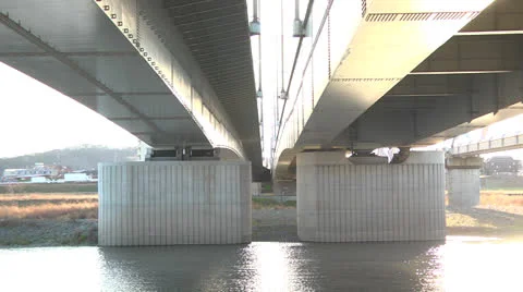 Under the bridge,River Stock Footage 22779007