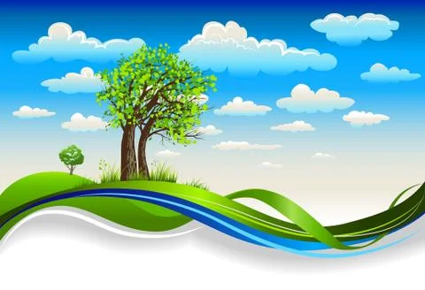 Under the bright spring sky Stock Illustration