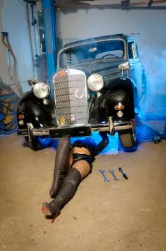 Under the car Stock Photos