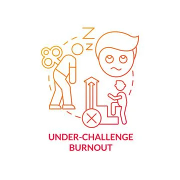 Under challenge burnout red gradient concept icon 스톡 일러스트