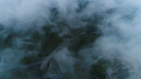 Under the Clouds, Above the Clouds. Busy Road. Rocky Mountain Above the Clouds.  Stock-Footage 126267533