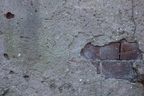 Under the concrete is brickwork. Stock Photos