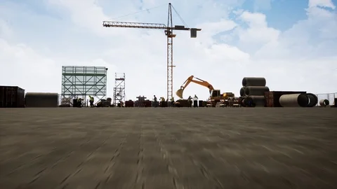 Under Construction 3d Animation Video stock 98281754