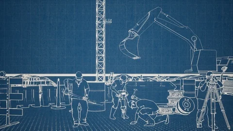 Under Construction 3d Animation Video stock 98281758