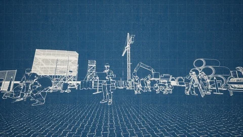 Under Construction 3d Animation Video stock 102707263